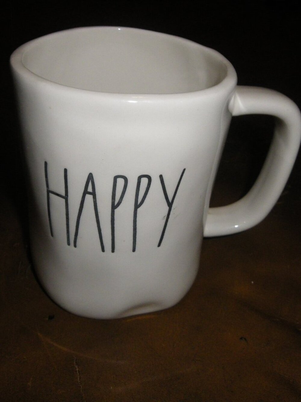Rae Dunn Large Ceramic Coffee Tea Mug “HAPPY”